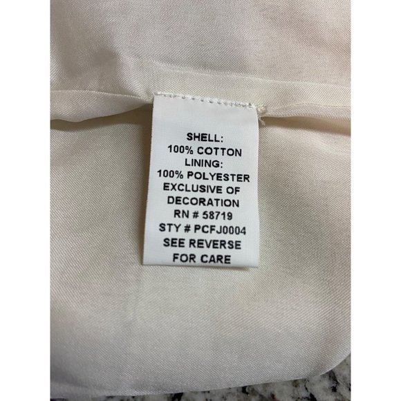 Choices Crochet Lace Inset Jacket Open Front Womens Petite Small White - Picture 5 of 6